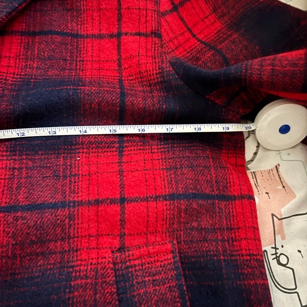 Red and Black Plaid Coat no size no label
